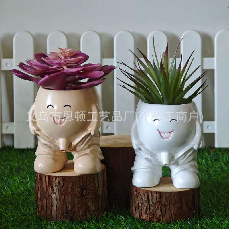 Cross-Border Pee Ornaments Flower Pot Cute Prank Set Ornaments Creative Art Pee Courtyard Garden Cross-Border Pee Ornaments Flower Pot Cute Prank Set Ornaments Creative Art Pee Courtyard Garden