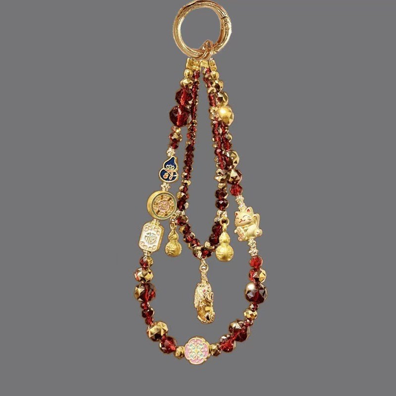 [Mel Peach Oolong] nuevo diseño de cuentas dulces nicho hermosa cadena de teléfonos móviles de cuentas de alta gama cadena de teléfonos móviles