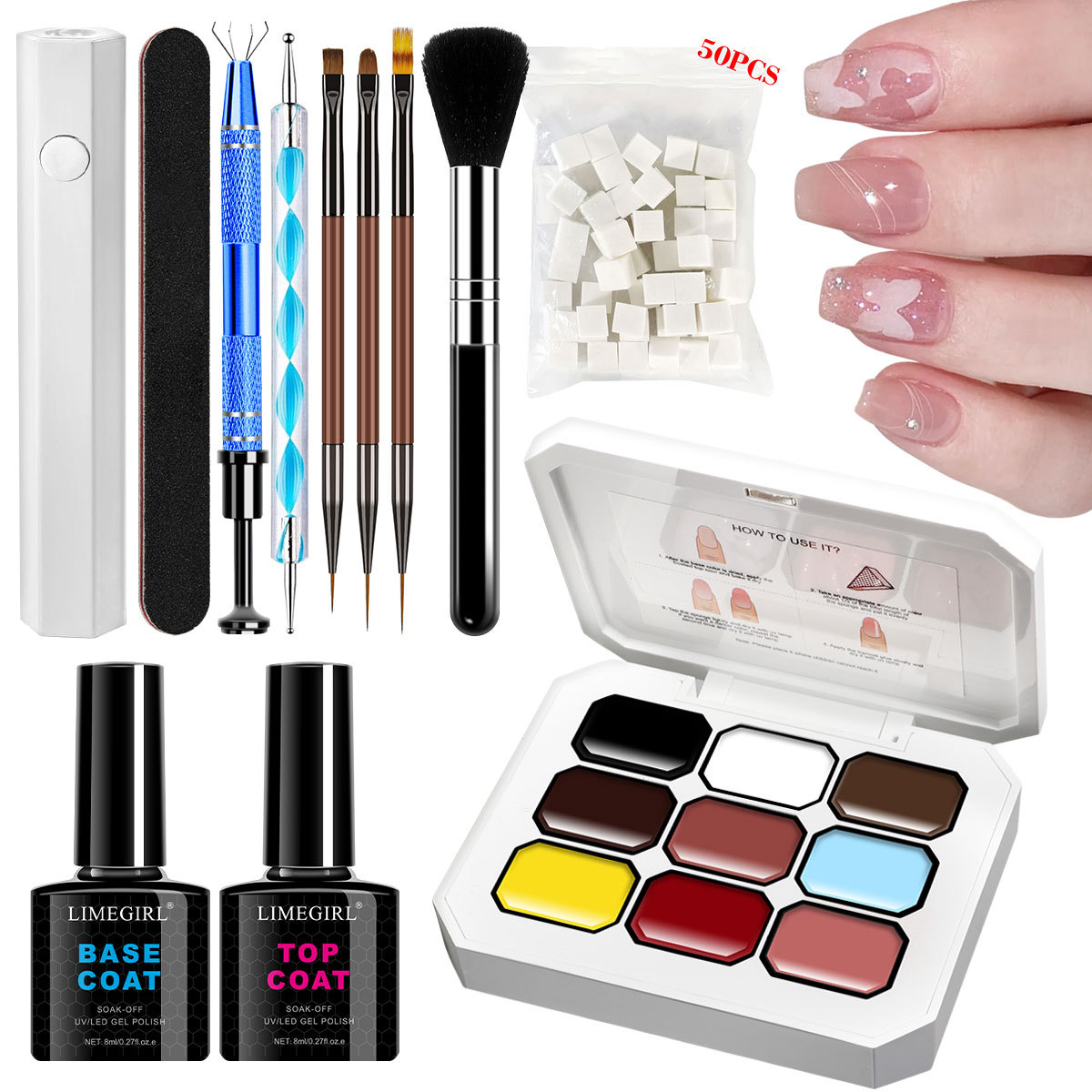 Nuevo Jiugongge sólido batida de goma de tinta de pintura gradiente de alta saturación popular pegamento de nail gel conjunto de pegamento de uñas