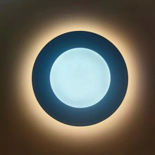 跨境美规双色自由开孔LED薄面板灯圆形筒灯天花灯卧室厂家嵌入