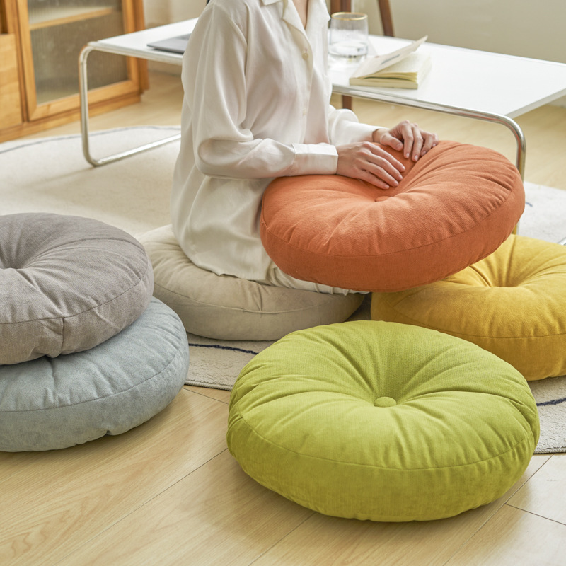 Japanese Style Round Cushion Solid Color Thickened Chenille Futon Living Room Balcony Bay Window Tatami Cushion Changing Shoes Sitting Pier Japanese Style Round Cushion Solid Color Thickened Chenille Futon Living Room Balcony Bay Window Tatami Cushion Changing Shoes Sitting Pier