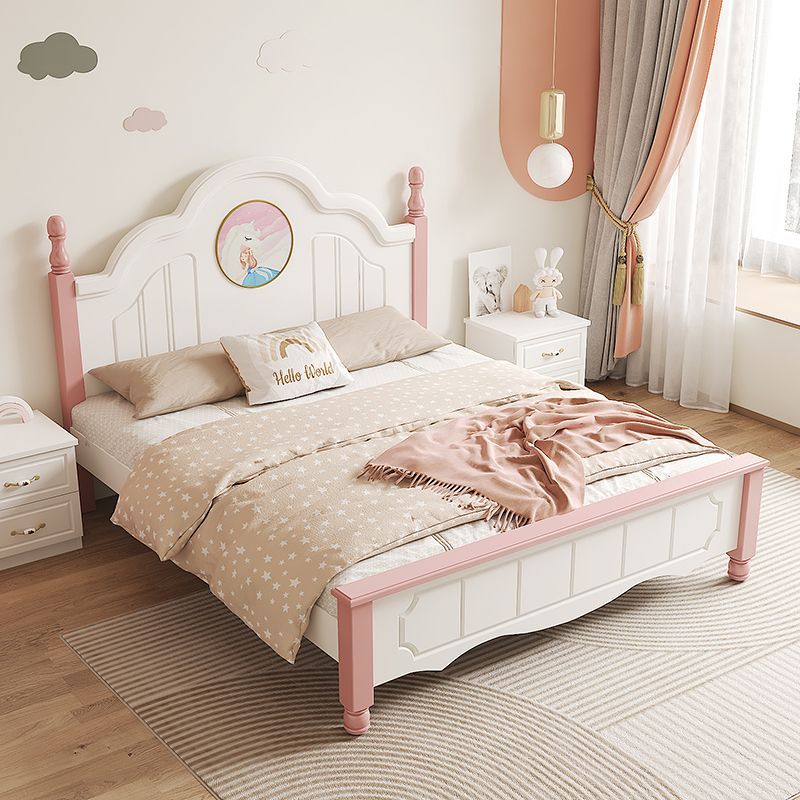 Cama de madera maciza para niños, niñas y niños, cama doble moderna y minimalista para estudiantes estadounidenses, cama principal económica, cama europea, princesa