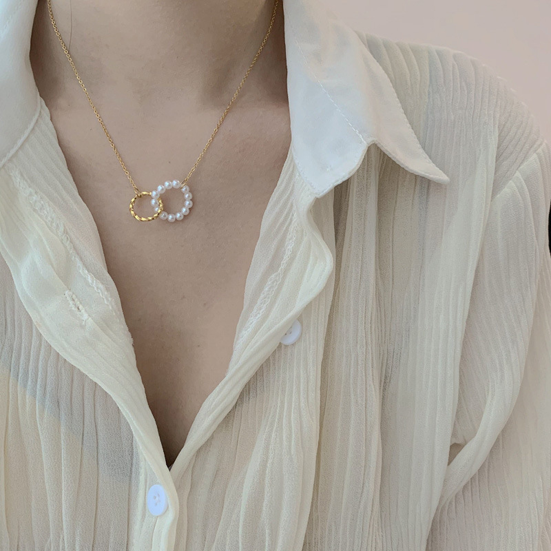 8g Weight Pendant Necklace Classification cable chain Chain Type Lady Geometric Titanium Steel Plating Pendant Necklace