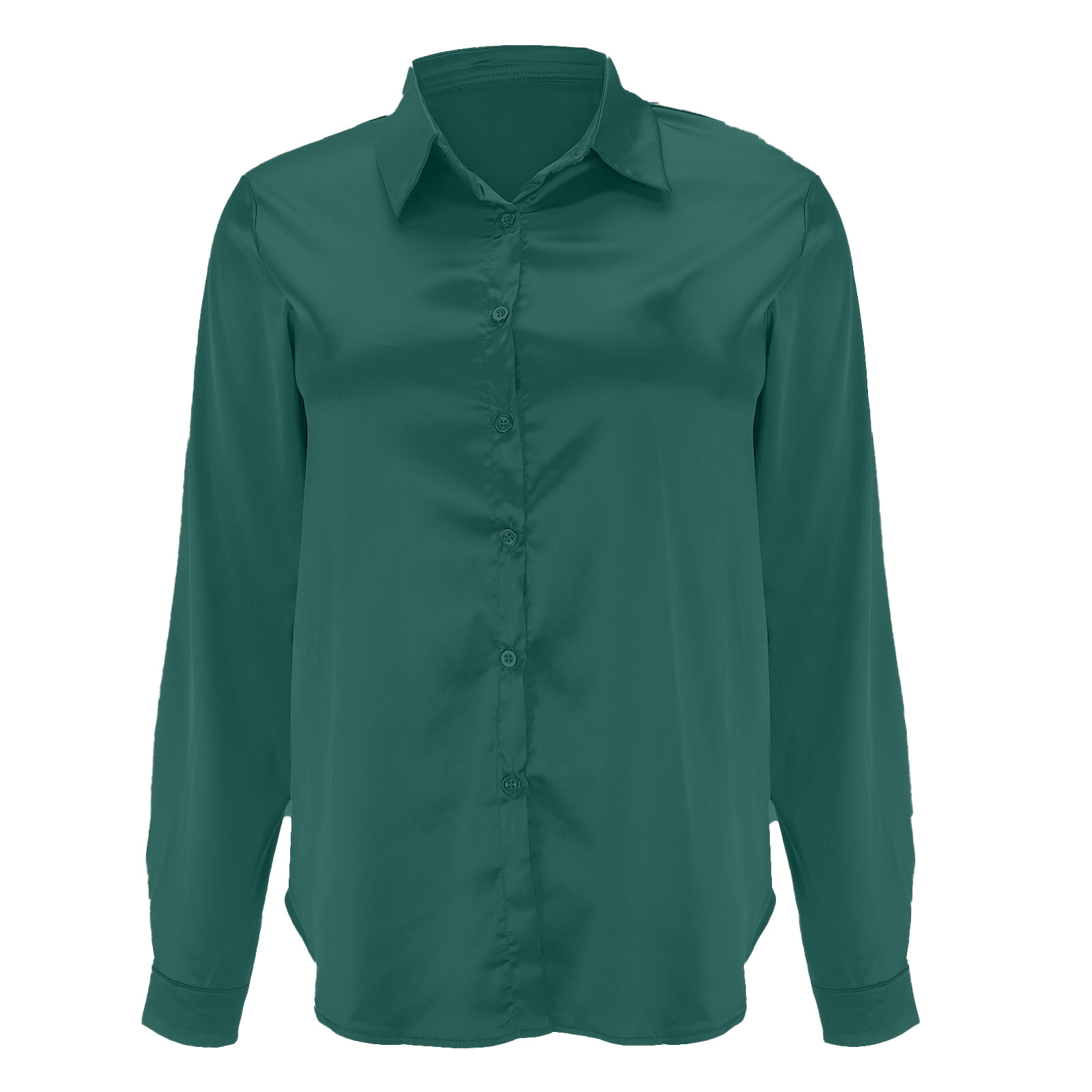 Popular Item On 's European And American Independent Sites: Women's Pullover V-neck Solid Color Elegant Satin_ecoleips.com
