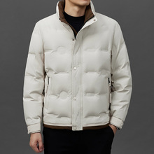 冬季新款男士休闲羽绒服外套跨境直播爆款立领保暖羽绒外套可二开