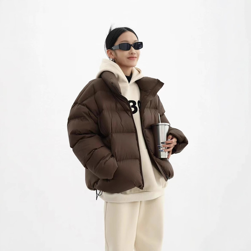 Jiangnan Casual Style Ultra-Light Short down Jacket for Women with Stand Collar, 90% White Duck Down, Ultra-Light Puffer Jacket, 2025 New Model