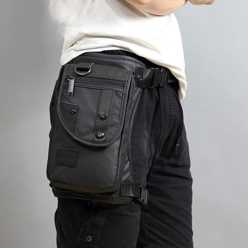 Men Nylon Drop Legs Bags Fashion Hip Waist Pack Thigh Bum