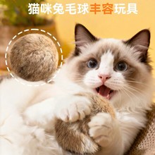 猫咪兔毛球玩具猫薄荷虫瘿果逗猫棒自嗨解闷消耗精力迪尼宠物玩具