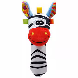 Baby hand bell BB stick hand stick baby exercise grip Beep device hand stick fabric plush 01 year old toy