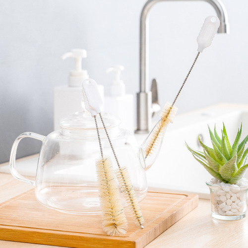 Stainless steel bottle straw brush tea set small brush spiral soft hair gap cleaning tool straw brush cleaning brush