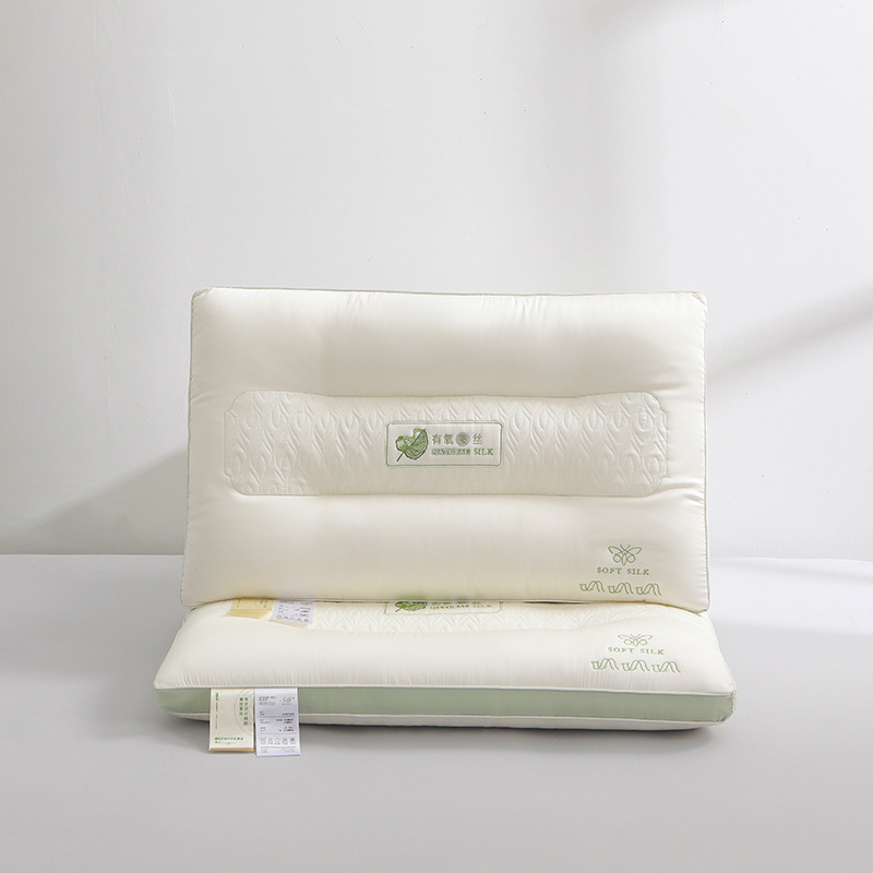 Almohada de proteína de seda respetuosa con la piel almohada de protección del cuello de alto soporte núcleo súper suave almohada de protección de la columna cervical tridimensional