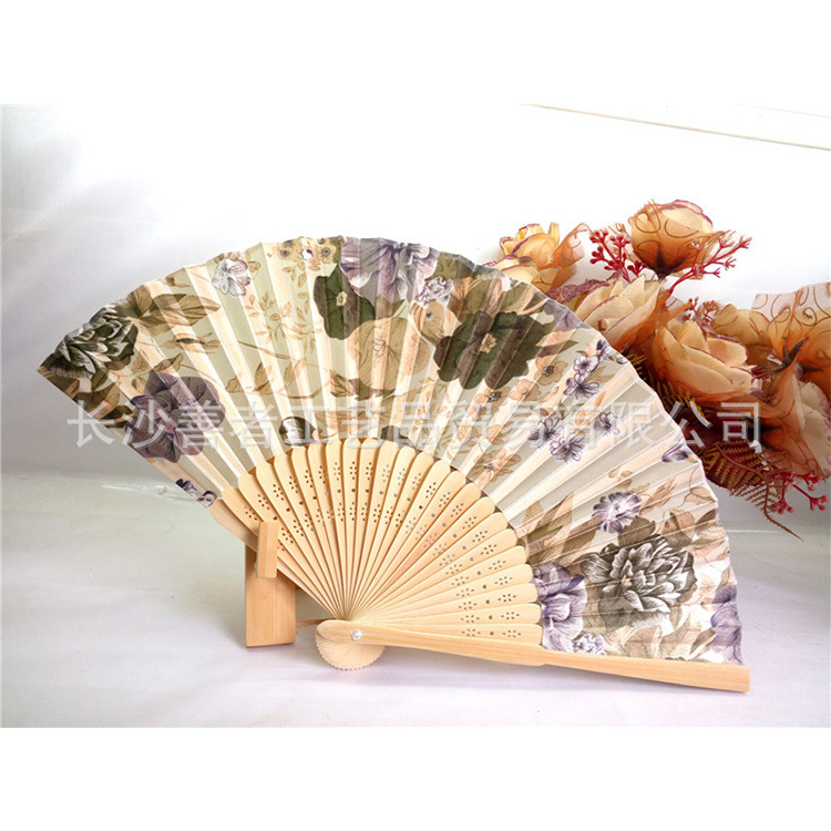En stock ventilador de bambú de estilo chino 21CM al por mayor ventilador clásico estilo antiguo ventilador plegable de una sola cara ventilador de bambú de estilo japonés