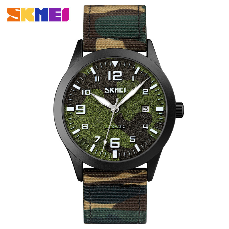 Skmei Moment Beauty Business Mechanical Watch Men's Fashionable Nylon Canvas with Camouflage Men's Fully Automatic Mechanical Watch