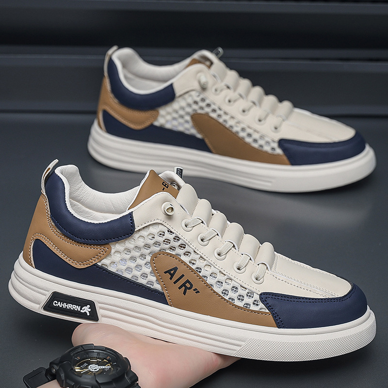 2025 verano transpirable malla todo-fósforo zapatos para hombres nueva tendencia estudiantes zapatos para hombres moda zapatos deportivos ligeros