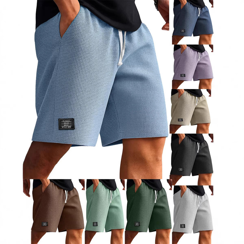 New Summer Beach Shorts for Men, American-Style Casual Plaid Shorts for Young and Middle-Aged Men