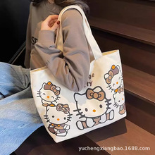 新款大容量帆布包慵懒风日系学生装书上班帆布包可爱便携托特包