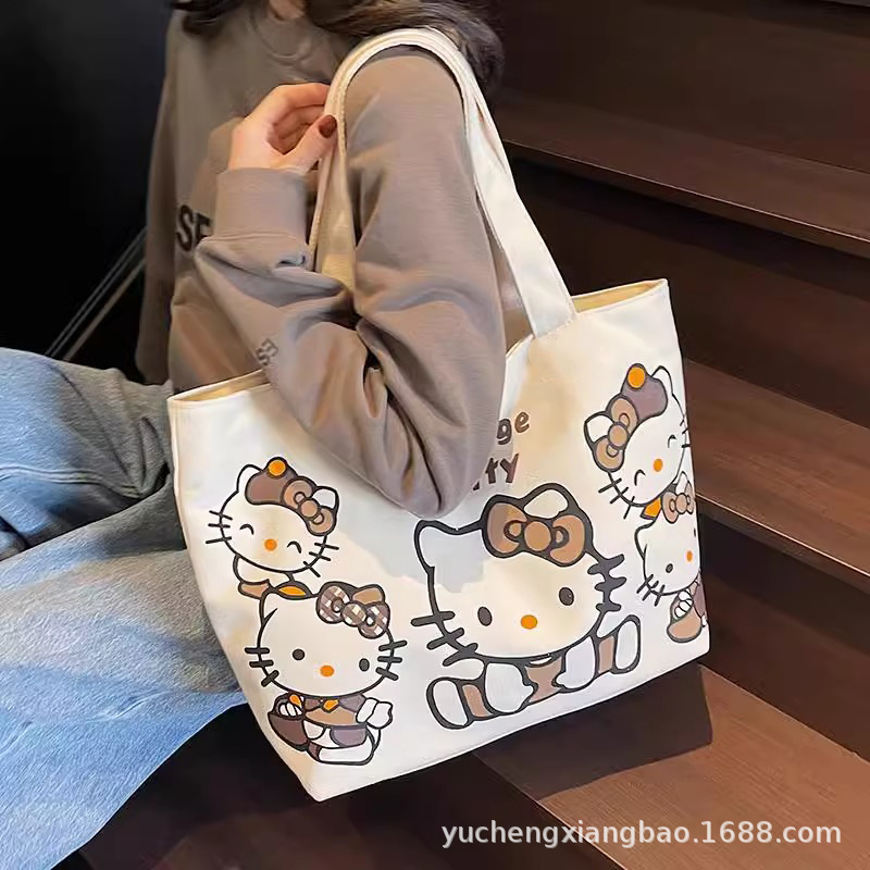 New Large Capacity Canvas Bag Lazy Style Japanese Style Student Book Work Canvas Bag Cute Portable Tote Bag