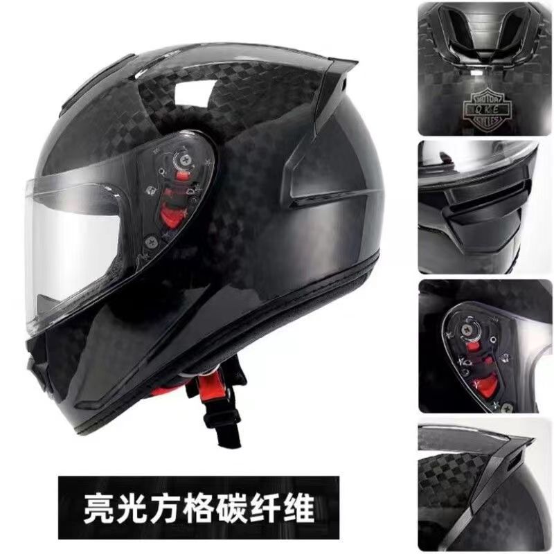 3C certificado de la motocicleta de alta calidad de fibra de carbono casco completo Ultra Ligero Super unisex Cuatro Estaciones casco de carreras de motos