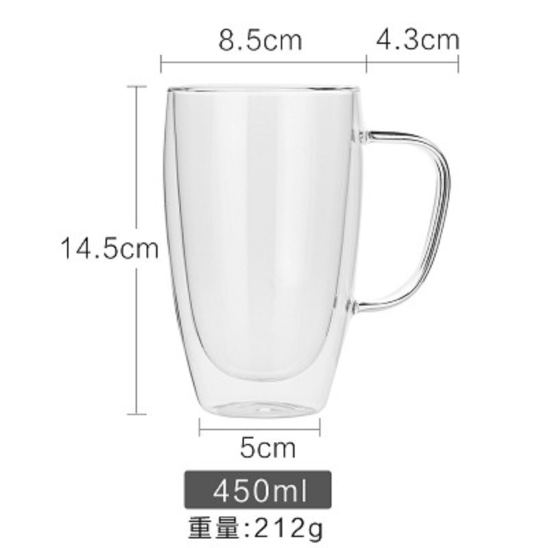 450mL de doble capa Copa con mango