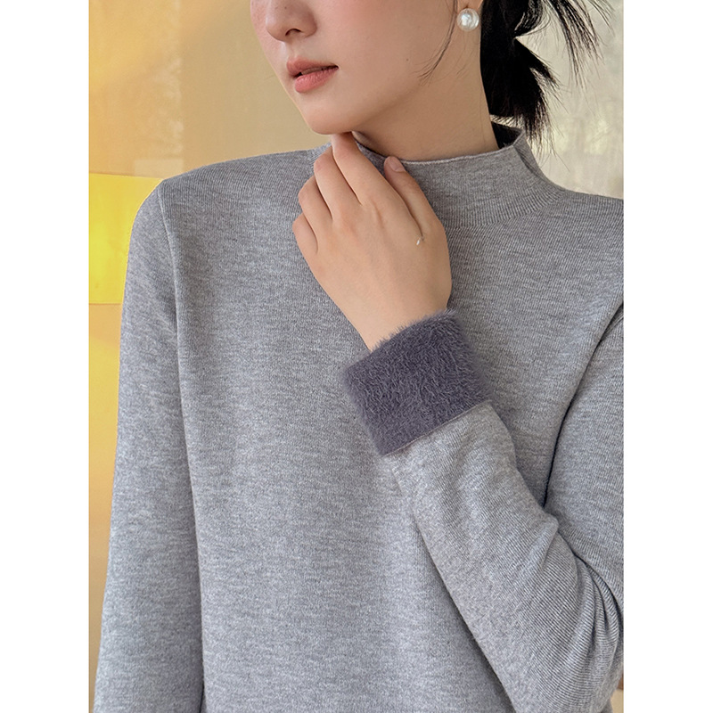 【命を守る一体パイル7色】歌铭半高襟インナーシャツ冬新作ニットセーターJ547B