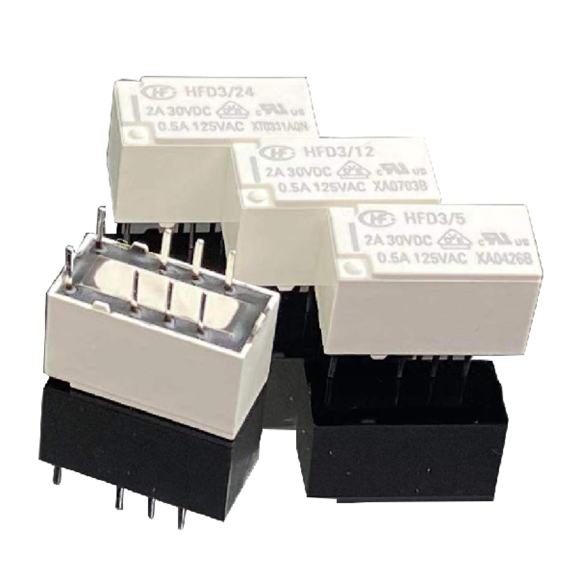 HFD3/12信号继电器 超小型12V继电器 双刀双掷 DIP,7.5x15mm