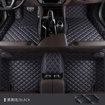 Modelə uyğun ayaqaltı and FCEV exclusive full-cover car - hongqi-hs5-single-layer-foot-mat-black-with-black-lines