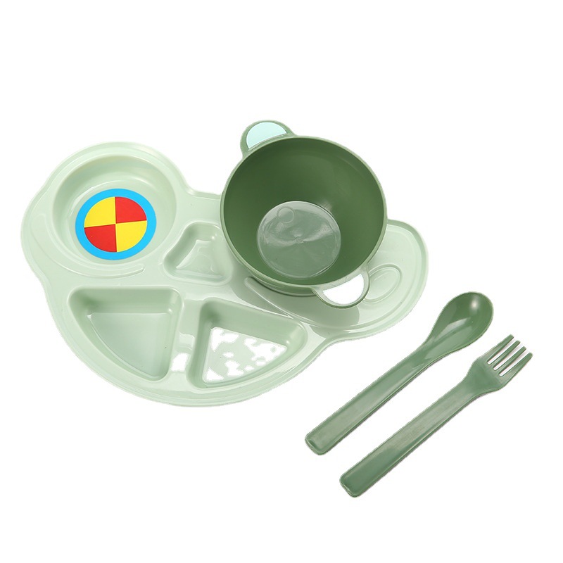 Set de platos y cuencos para niños diseño dividido anticaída para alimentación infantil