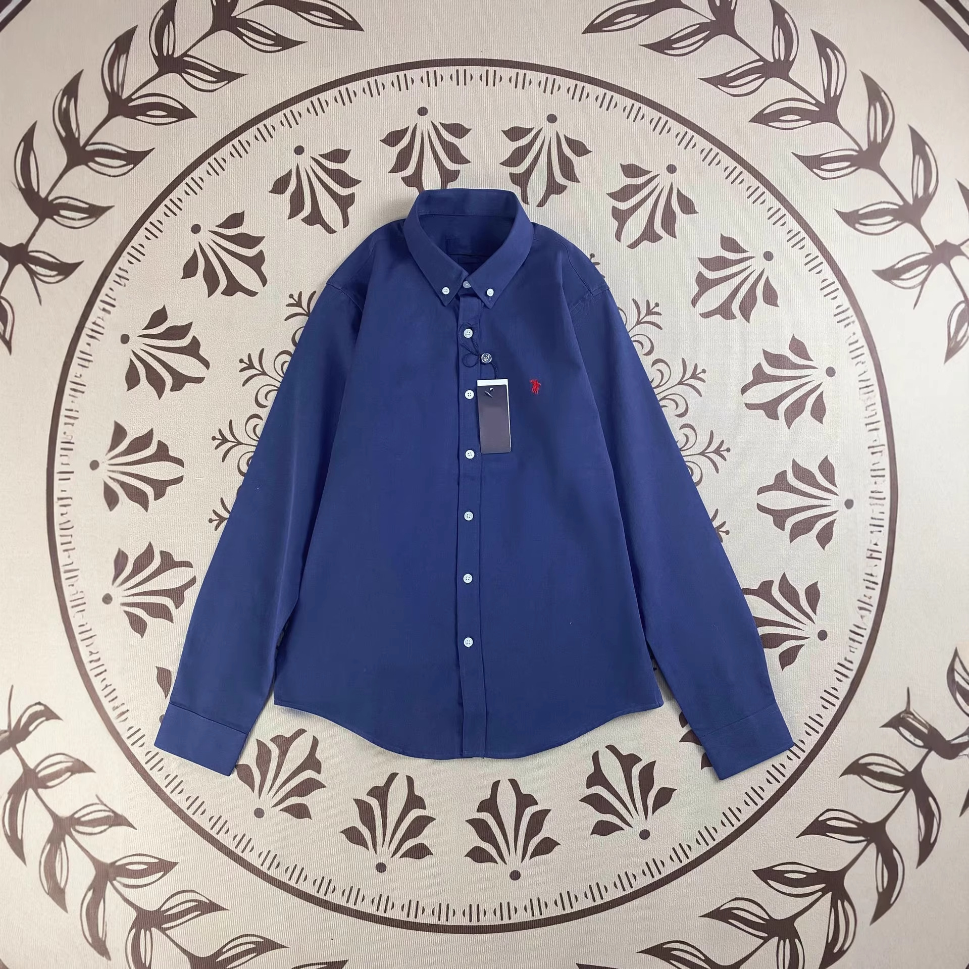 Ralph Lauren Polo Classic American Style Horse Logo Embroidered Long Sleeve Pure Cotton Casual Shirt for Couples Women