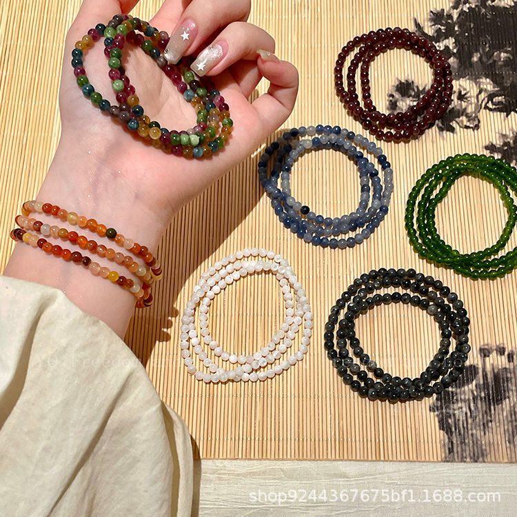 Natural Stone Shell Code Multi-layer Beaded Stacking Bracelet New Chinoiserie Cool Summer Elastic Bracelet Bracelet for Women