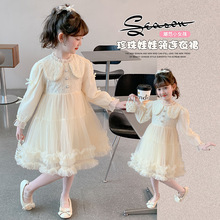 新款女童连衣裙春秋2025新款蓬蓬纱儿童秋季裙子小女孩洋气公主裙