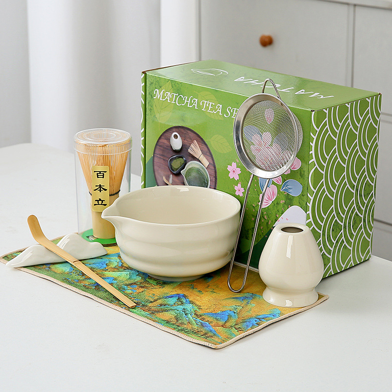 Japonés Matcha tazón Matcha túnica canción té herramientas de pedido taza de té de cerámica taza de té mezclador Matcha cepillo taza de té