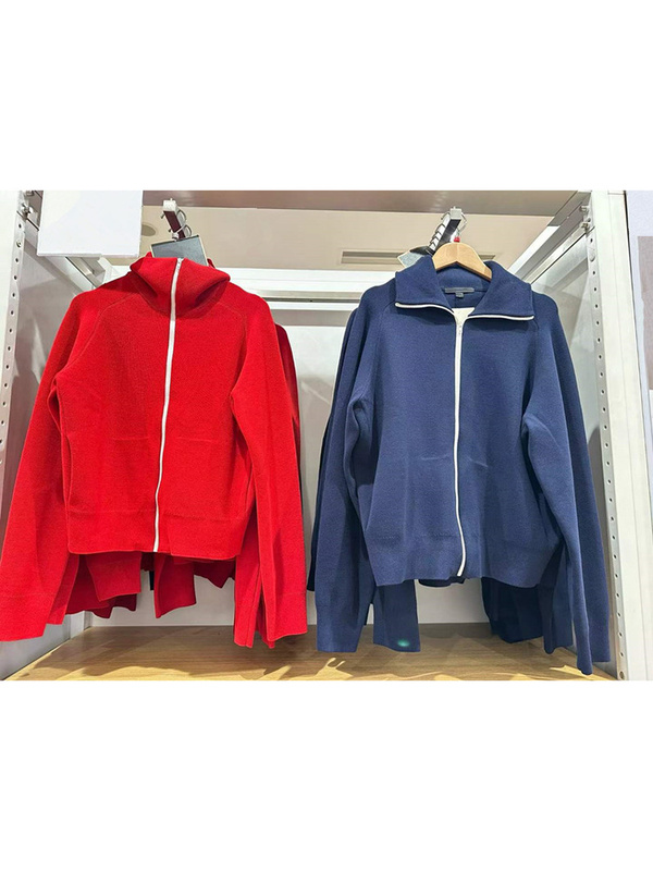Japanese-style women's 26 autumn/winter new ribbed zippered knitted cardigan sweater/long-sleeve sweater with stand-up collar jacket C491977