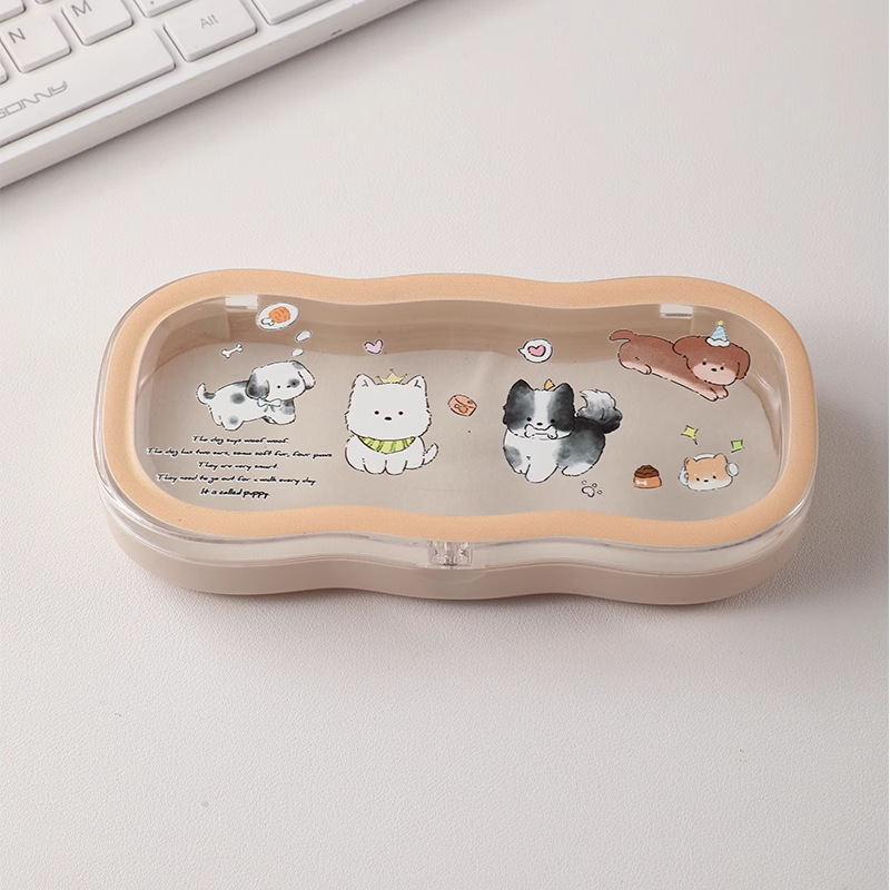 Caja de gafas transparentes de borde de la nube, alta sensación de almacenamiento portátil, niños, niños, niños, estudiantes, lindos, caja de gafas al por mayor