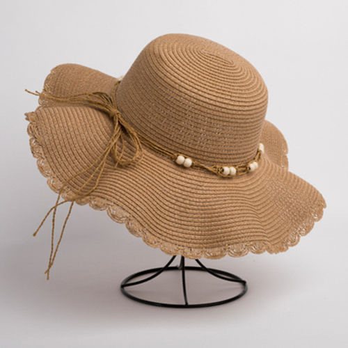 Sun Hat for Women, Summer Straw Hat with Wide Brim, Vacation Beach Sand Fishing Hat, Wave Edge Sun Hat, Fashionable