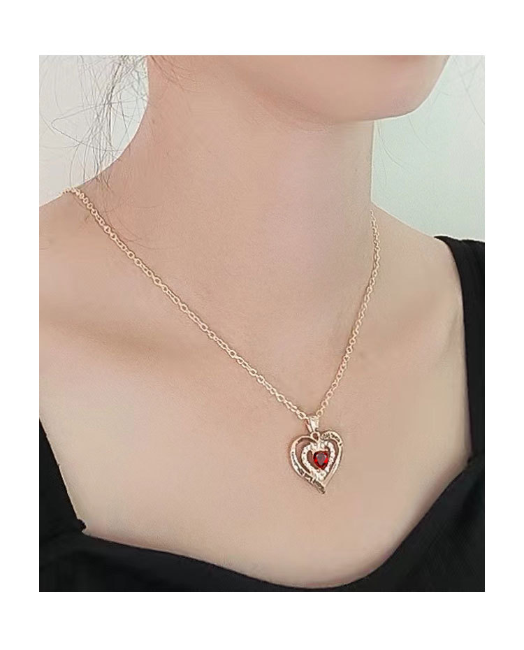 8g Weight Copper Pendant Material Zircon Inlay Material Pendant Necklace Classification Copper Chain Material 1 Piece Quantity Casual, Holiday, Daily Occasion Copper Material Letter, Heart Shape Pattern Women's Gender Plating Design Elegant, Lady Style Copper Plating Letter Heart Shape Zircon Pendant Necklace 4