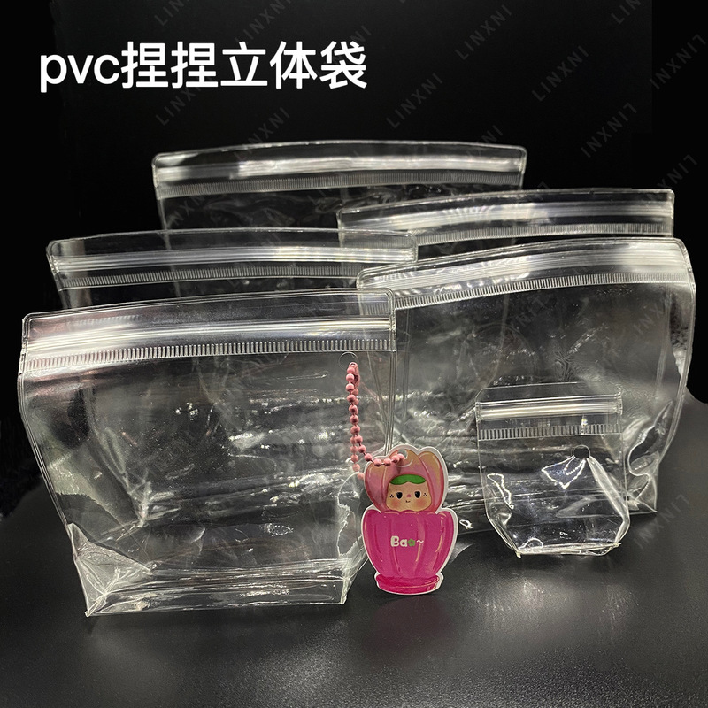 Pvc Squishy 3D Bag with Square Bottom, Standable Thick Toast Self-Standing Bag, Pvc Plastic Self-Sealing Bag, Sealed and Thickened