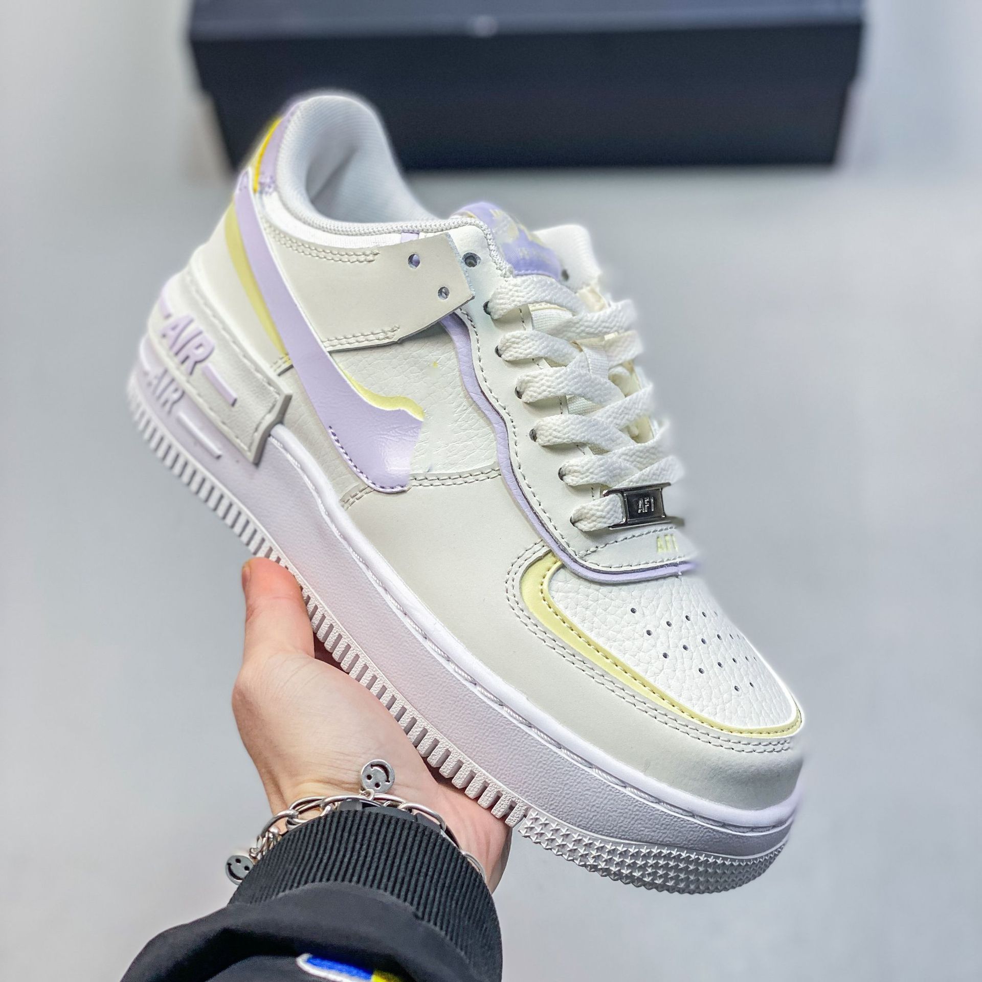 Pure original AF1 Sombra Fuerza Aérea No. 1 macarón deconstruir zapatos de suela gruesa para mujeres zapatos deportivos casuales para estudiantes