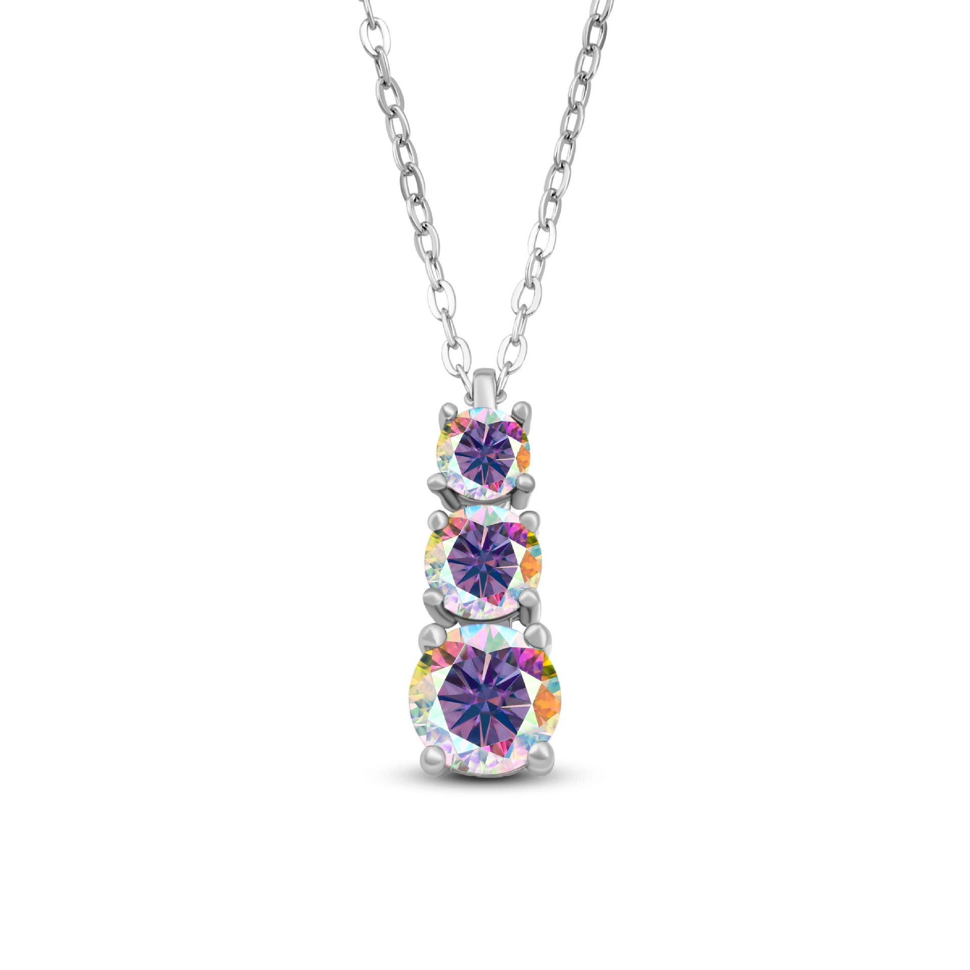 Colgante de plata esterlina s925 mujer triángulo ligero de lujo 1.8 quilates colgante de piedra de moissan collar de diamante de moissan D