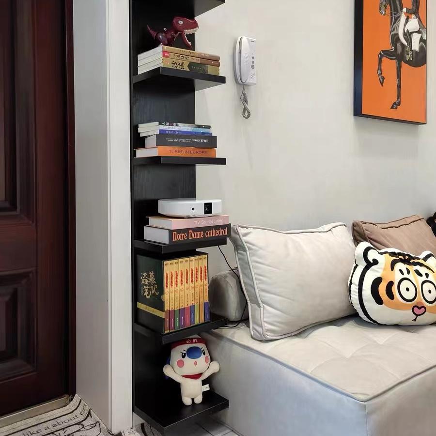 Invisible Bookshelf Storage Rack on the Wall Small Living Room Bedside Entrance Storage Rack Nordic Creative Bookcase Internet Celebrity Laker