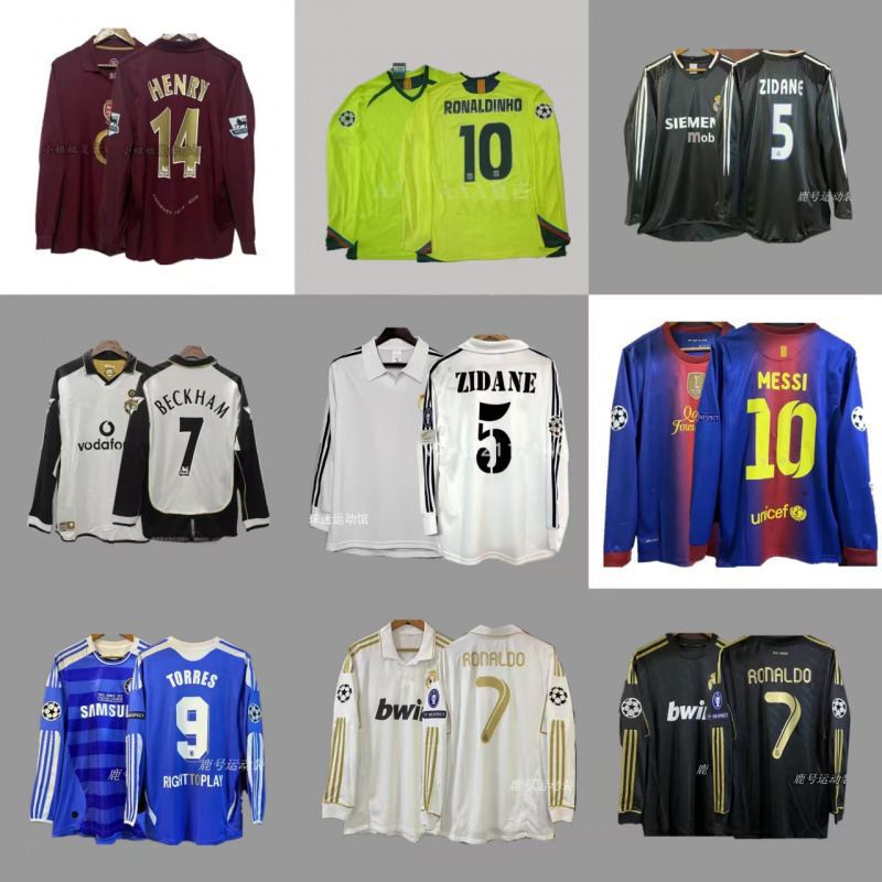 Retro Long-Sleeved Football Uniform Set, Competition Training Wear, Sportswear, Similar to W/Ba/S/Arsenn Club Clothing