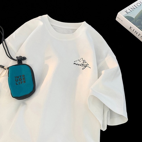 Men's Loose-Fit Round Neck Short Sleeve T-Shirt - 2024 New Cartoon Half-Shirt, Hong Kong Style Chic Streetwear Brand T-Shirt