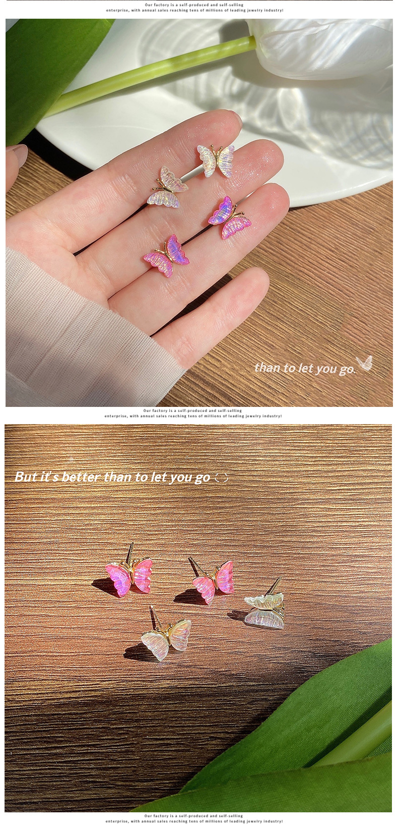 1 Pair Fashion Butterfly Alloy Handmade Women's Ear Studs display picture 2