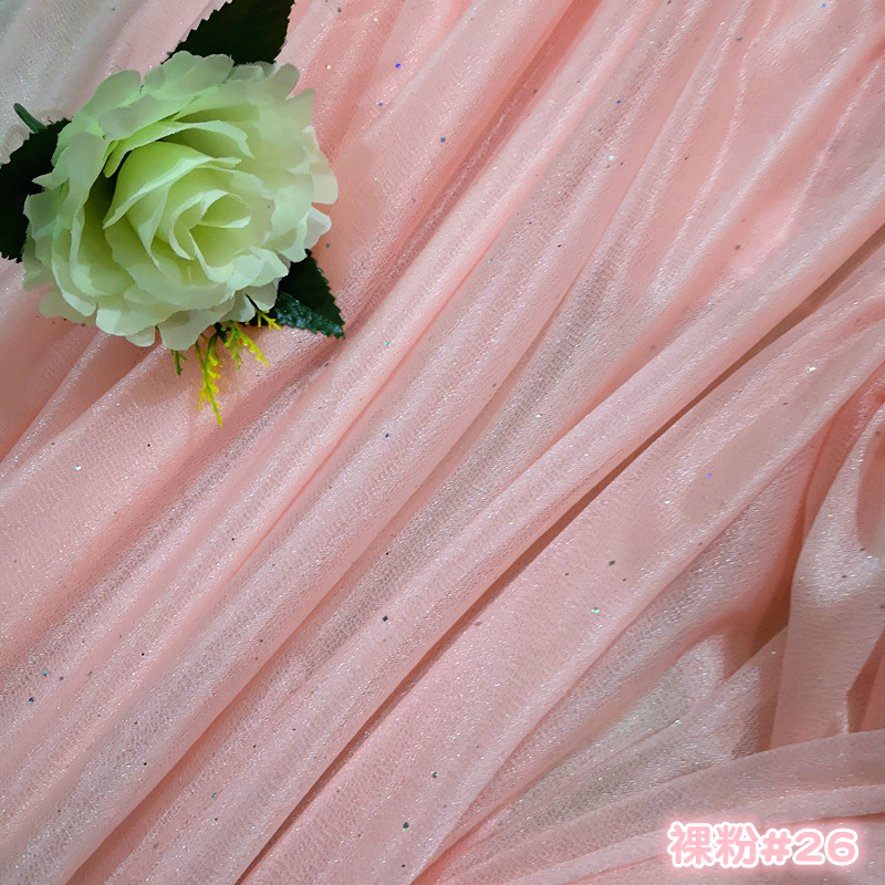 Tejido de gaza de belleza cortina de boda prop telón de fondo cortina de gaza de techo gaza de techo paleta tela de seda perlada