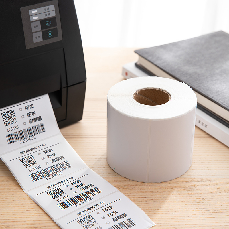 Deli 12006/12007/12014 papel de etiqueta térmica de tres pruebas papel de código de barras autoadhesivo papel de impresora de etiquetas