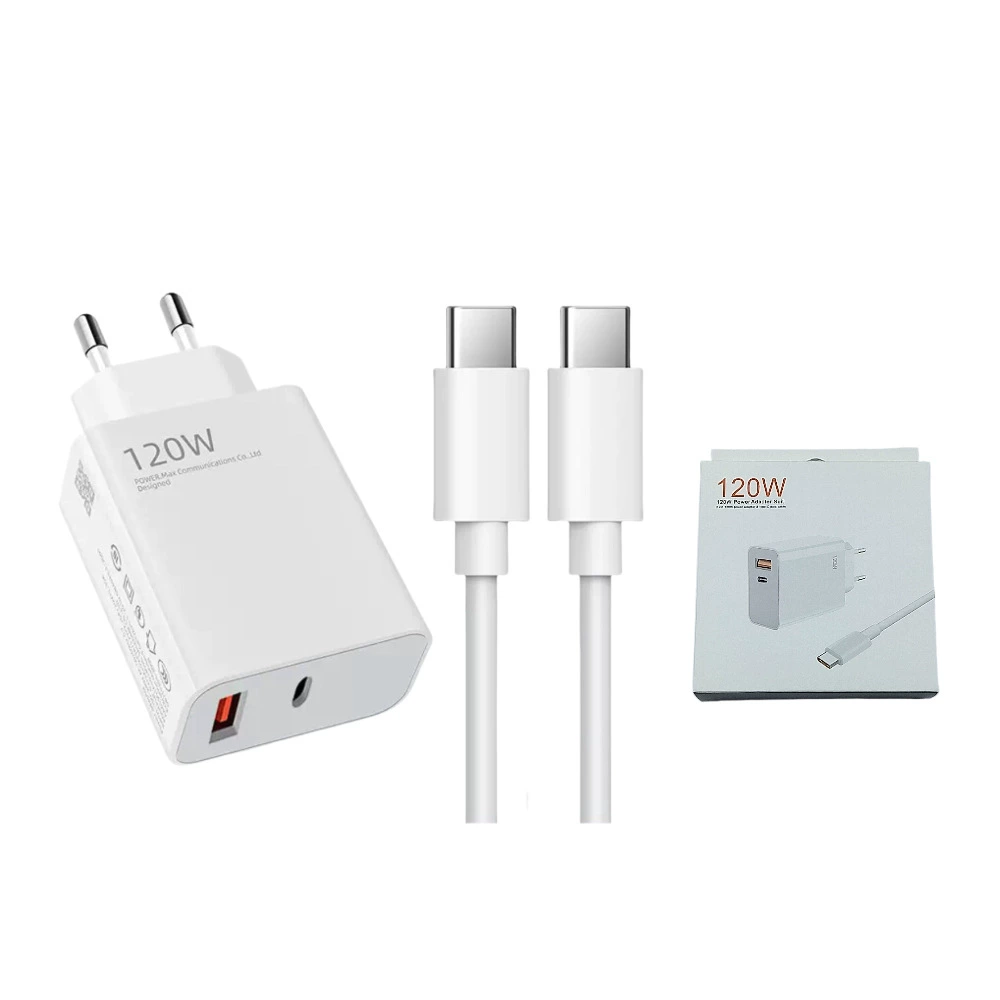 Зарядное устройство (Xiaomi) 120W / 67W европейская вилка, USB‑C PD два порта, кабели 1–2 м