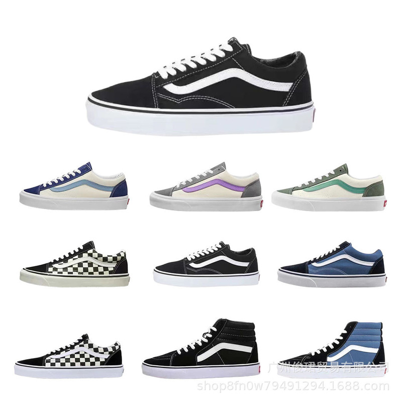 Putian Shoes Vans Classic Canvas Shoes Black and White Soda Style Street Easiest for Match Retro Casual Low-Top Sneakers