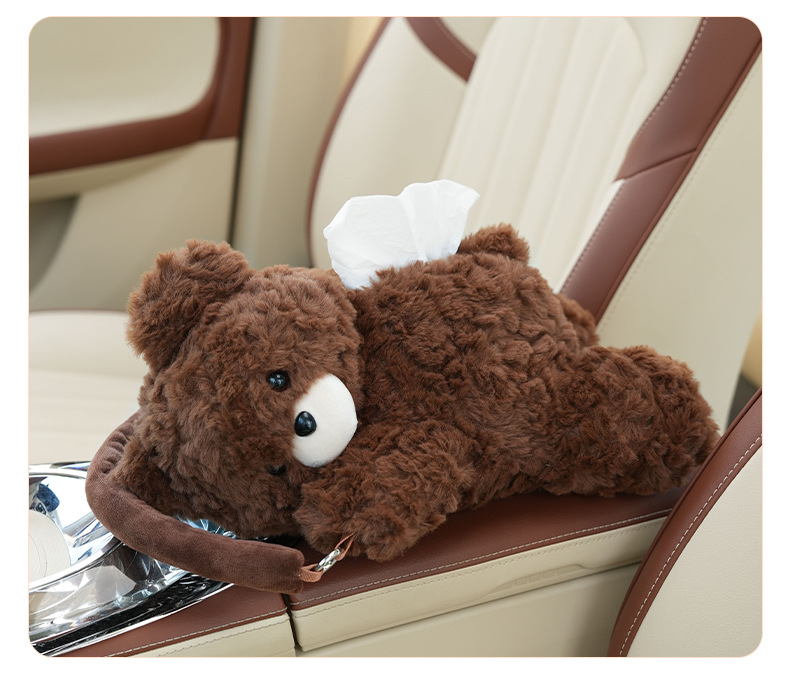 Car Tissue Box New Cute Penguin Plush Doll Car Chair Back Hanging Bag Paper Box for Women