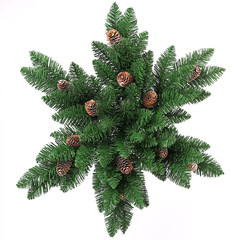 60cm Christmas Decorations Five-Star Snowflake PVC Velvety Christmas Gift Simulated Extra Large Outdoor Hanging Five Star