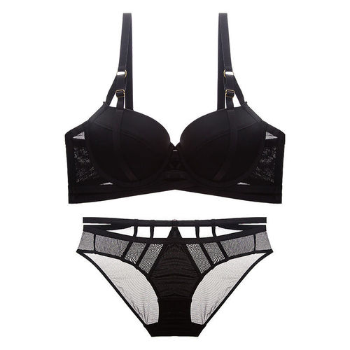 Underwear with steel rings, gathered bra, pure desire, small chest, big thick cotton, anti-sagging hot girl bra with chest pad, no steel rings