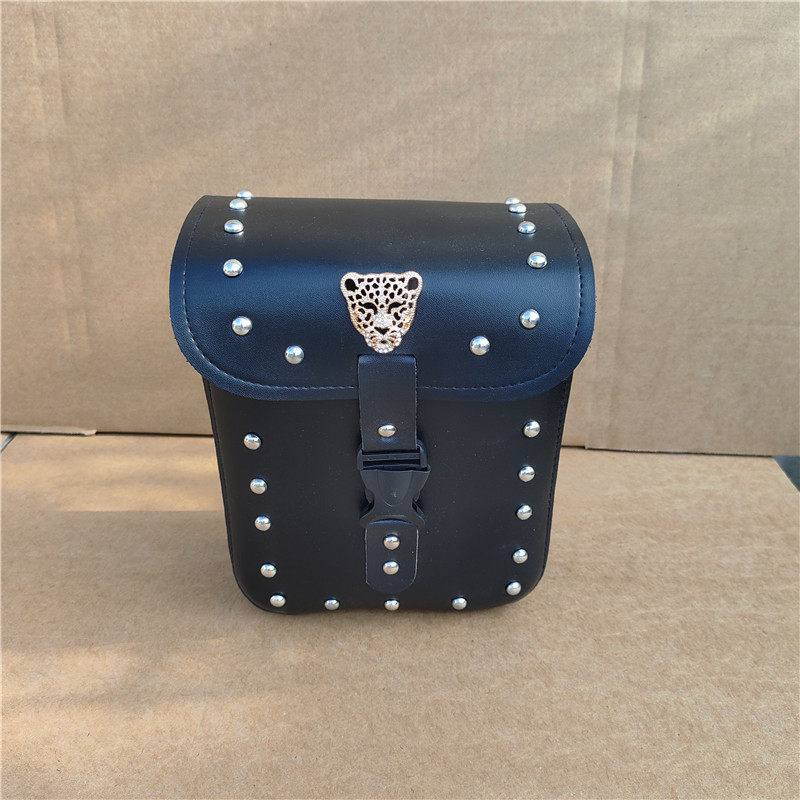 Electric Vehicle Front and Rear Storage Bags, Rainproof Storage, Electric Bike Rear Trunk, Retro Backrest Hanging Bag with Lock